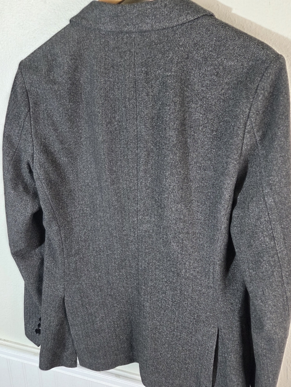Theory Men’s 38 Gray Herringbone Wool Cashmere Blend Blazer Sport Coat Jacket - Picture 7 of 12